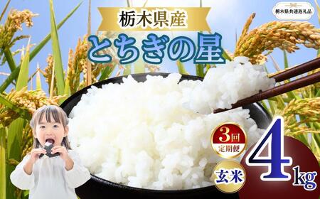 【定期便3回】栃木県産 とちぎの星 玄米 4kg 2026年 先行予約 | 栃木県 矢板市