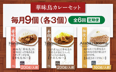 【全6回定期便】 博多華味鳥　カレーセット9食入り 愛媛県大洲市/トリゼンフーズ株式会社 カレーレトルト カレー インスタントカレー はなみどり[AGDT025]