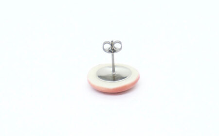 【美濃焼】 ピンクむら タイル ピアス 直径15mm 瑞浪市 / TILEmade タイル アクセサリー ハンドメイド [AZCD023]