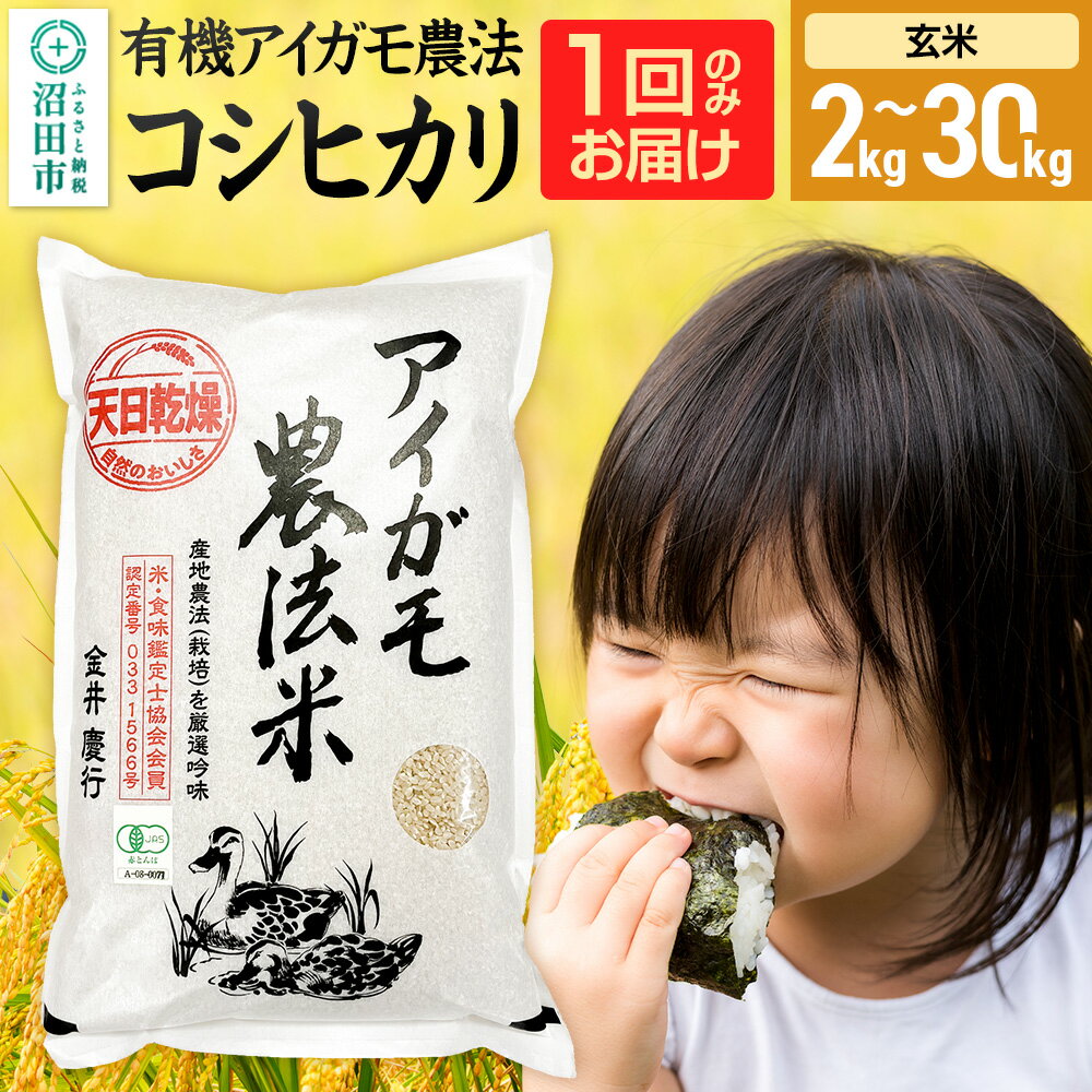 【ふるさと納税】《kg数選べる》令和7年産 玄米 有機アイガモ農法コシヒカリ 金井農園