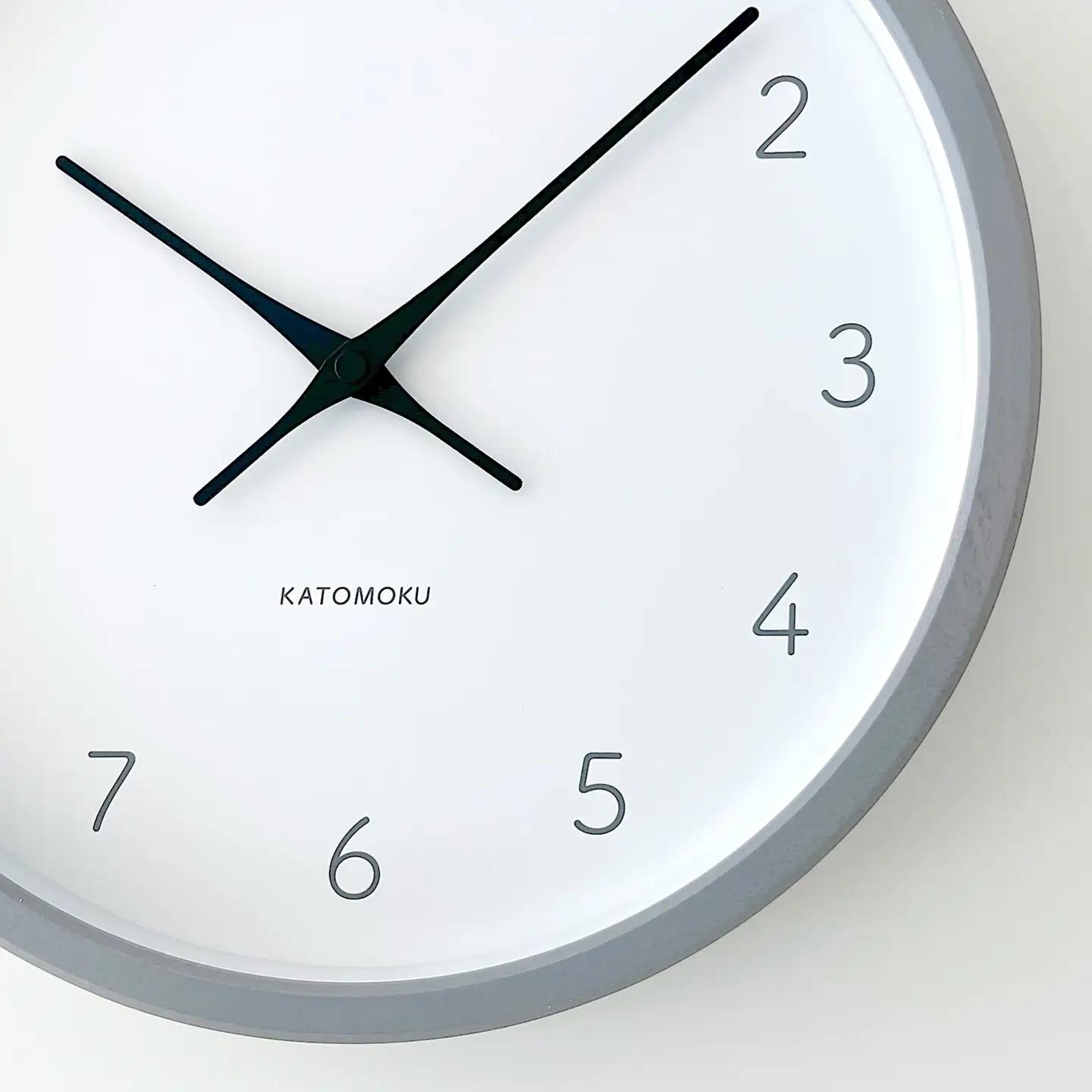 KATOMOKU muku clock 7 ≪km-60GRRC≫木製掛け時計(グレー/電波スイープムーブメント(連続秒針))【R7833】