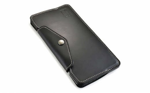 キャッシュレス時代の紙幣を折らない薄型財布 Ver.3　長財布 ウォレット キャッシュレス ぬめ革 ヌメ革 耐久性 ブラック バンナイズ VanNuys