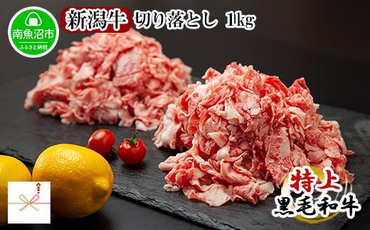 ES125 【無地熨斗】新潟和牛 南魚沼産 にいがた 黒毛和牛 切り落とし 大容量 1kg