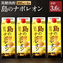 【ふるさと納税】【鹿児島県天城町】本格 黒糖焼酎 島のナポレオン 紙パック 900ml×4本セット 計3.6L 25度 お酒 酒 アルコール 焼酎 国産 徳之島産 送料無料 A-33-N