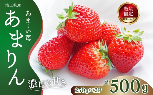 いちご あまりん 250g×2パック | いちご イチゴ あまりん 苺 ストロベリー ベリー 季節限定 高評価 果物 くだもの フルーツ 野菜 美味しい おいしい 甘み ほのかな酸味 デザート スイーツ ギフト 贈り物 ビタミン 関根農園 埼玉県 久喜市