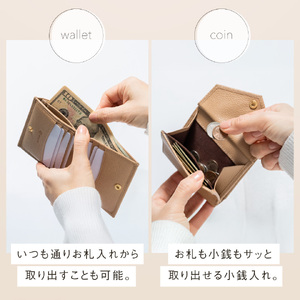 ミニ財布 二つ折り財布 ブラウン MURA｜二つ折り財布