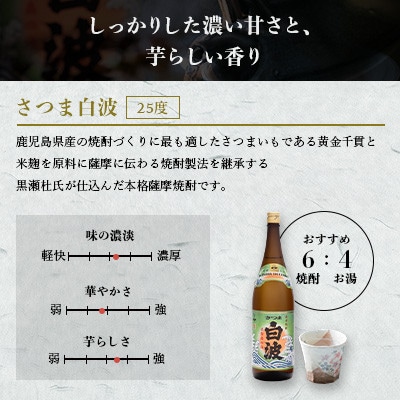 【毎月定期便】枕崎の定番焼酎【さつま白波】1800ml×2本セット DD0-0011全3回【配送不可地域：離島】【4088708】
