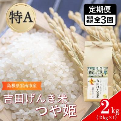 ふるさと納税 雲南市 【毎月定期便】島根県雲南市産　吉田げんき米　つや姫　2kg(2kg×1)全3回