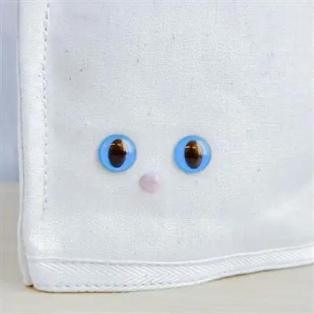 【猫目バッグ】わたし猫・帆布トートバッグ(小)/ブルー_装飾品・工芸品 トートバッグ・ショルダーバッグ 鞄・バッグ かばん カバン_【1544150】