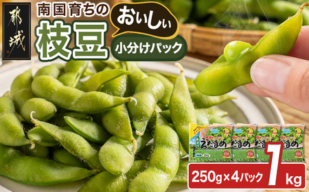 ≪小分けパック≫南国育ちのおいしい枝豆1kg〔LE-3323〕_(都城市) 塩ゆで 枝豆 急速凍結おつまみ おかず いろどり 小分け250g
