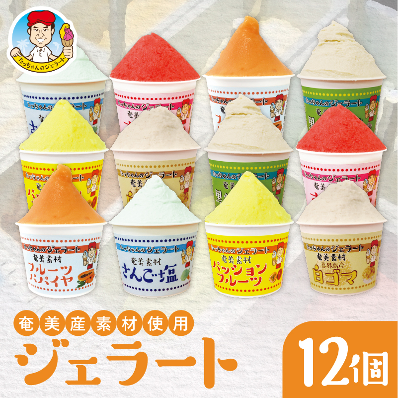 奄美産素材使用ジェラート　12個入り