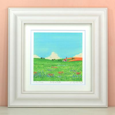 ふるさと納税 川口市 栗乃木ハルミ版画額装品「初夏の高原」