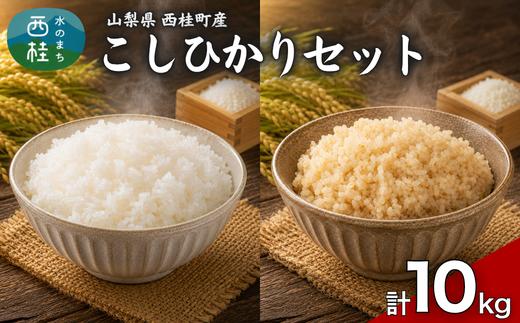 コシヒカリ【精米5キロ＋玄米5キロ】合計10キロ  / 国産 こしひかり  10キロ 令和7年産 米 お米 玄米 保存袋 生活必需品 ギフト 贈り物 お歳暮 ふるさと納税 送料無料【n0669_gou