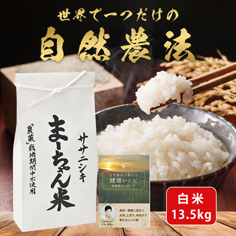 【ふるさと納税】ササニシキ 白米 13.5kg ま~ちゃん米 令和8年産米 自然農法 無農薬 自然米 古代米【040S004】