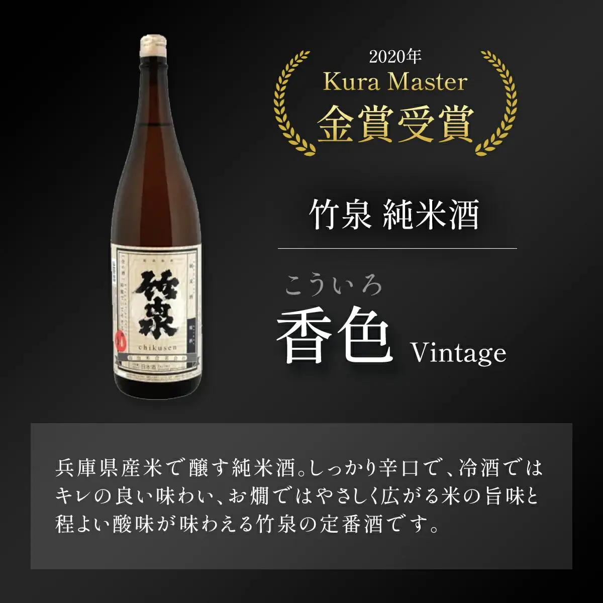 竹泉 Kura Master・IWCダブル受賞記念セット(1.8L×2本) 日本酒 地酒 酒 さけ お酒 おさけ 田治米合同会社 兵庫県 朝来市 AS1CC1