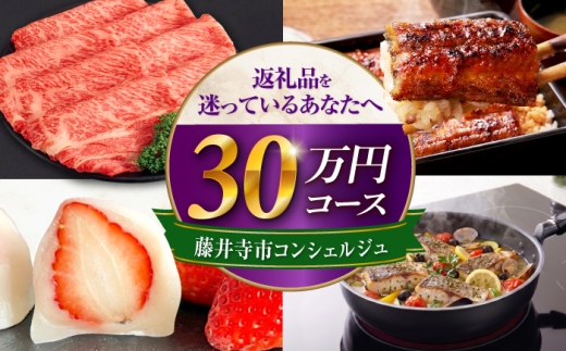 【藤井寺市コンシェルジュ】返礼品おまかせ！寄附額30万円コース 300000円 肉 牛肉 うなぎ 鰻 米 お米 お菓子 調理器具 フライパン グルメ 食品 お取り寄せ 詰め合わせ プレゼント 内祝い お返し ギフト グルメ 食品 お取り寄せ 高級 [BLZZ013]