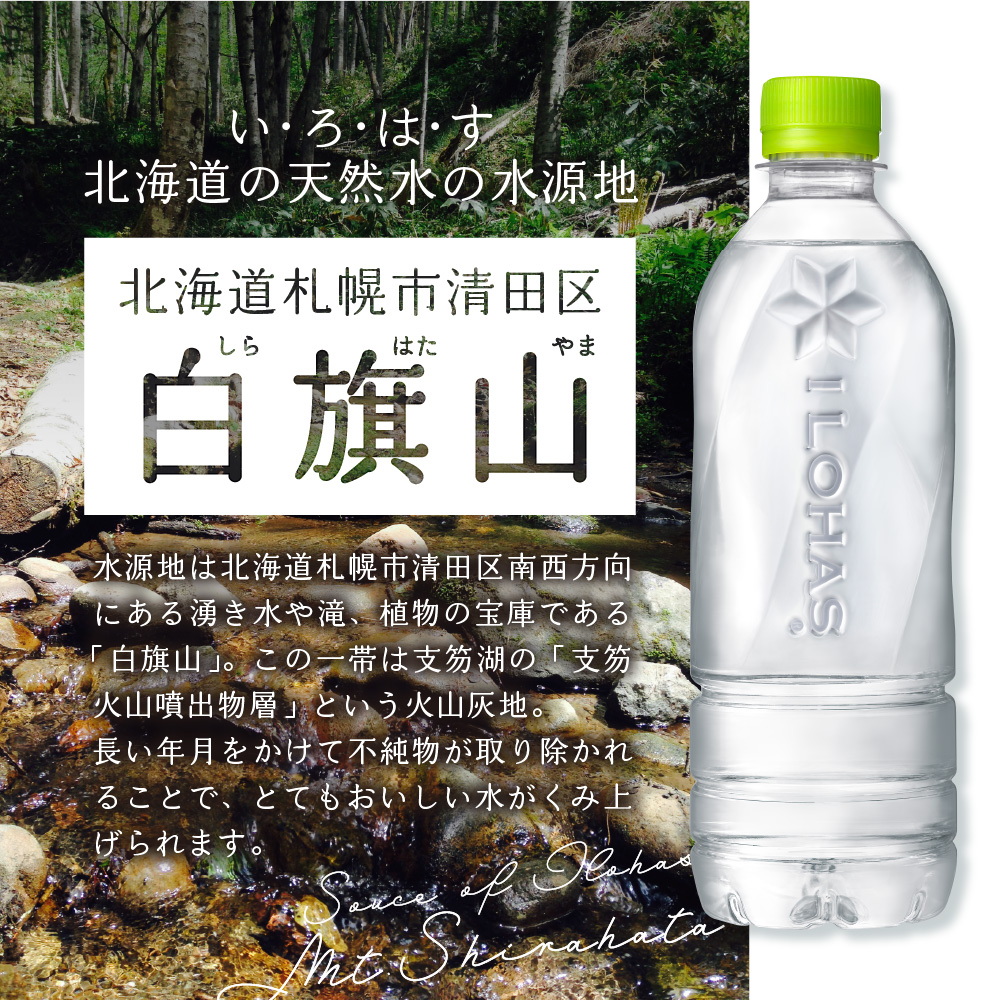 【3ヶ月定期便】い・ろ・は・す 北海道の天然水 ラベルレス 540mlPET×48本｜コカ・コーラ 飲料 ドリンク 飲み物 水 いろはす 北海道 札幌市