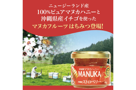 マヌカハニー＆沖縄県産ストロベリー 50g×2個｜はちみつ ハチミツ 蜂蜜 マヌカハニー いちご イチゴ 苺 ストロベリー ビタミン お土産 ギフト プレゼント お祝い 人気 沖縄 沖縄県 豊見城市(