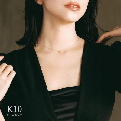 ふるさと納税 京都市 【心葉/京都】K10 天然ダイヤモンド×リボンモチーフネックレス「ピンクゴールド」 |  | 02
