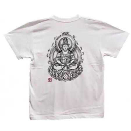 手描きTシャツ 仏画 大日如来 白 (半袖 XLサイズ)【1615077】