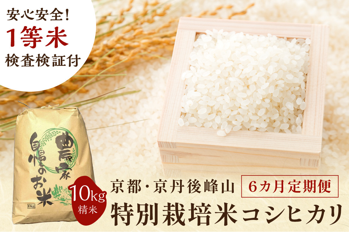 
            【6ヶ月定期便】2025年産 京都・京丹後峰山 特別栽培米コシヒカリ 10kg 【白米】 1等米 検査済証付　MF00054
          