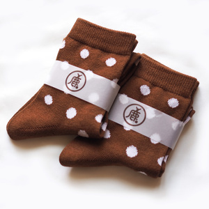 ショートソックスM,L（23～27cm)シンプル鹿ドット 10-282