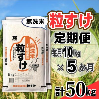 ふるさと納税 大網白里市 【毎月定期便】粒すけ 無洗米 10kg (5kg×2袋)全5回