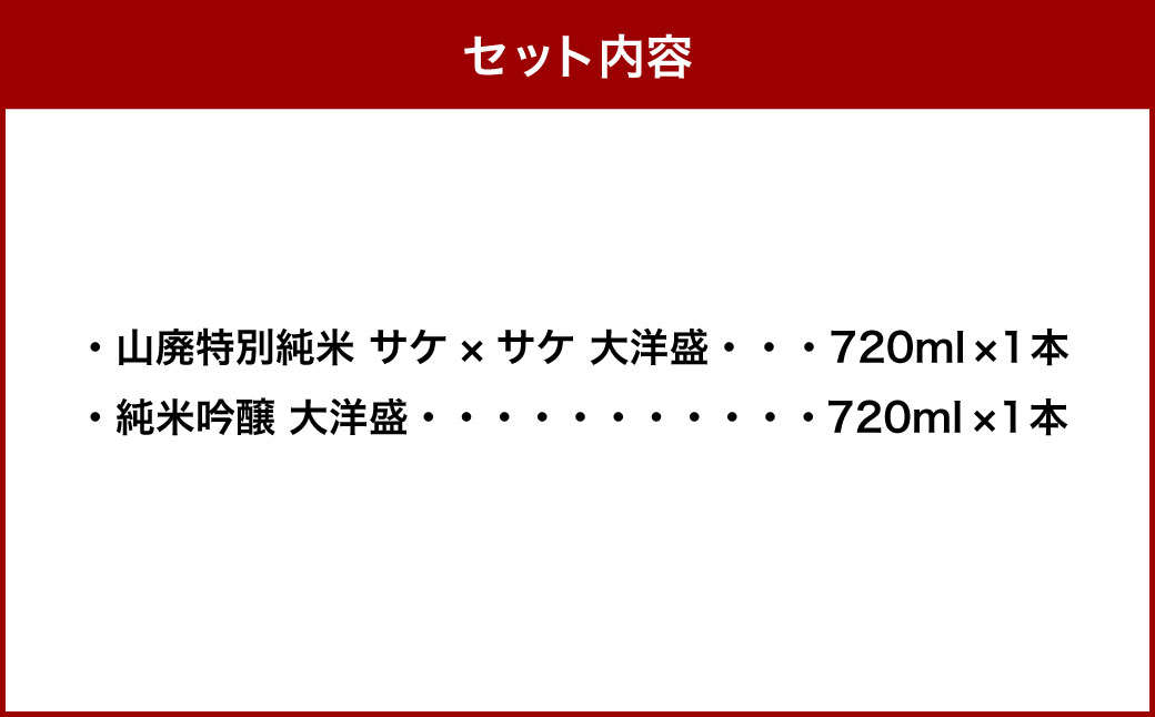 大洋盛 セット SJG（720ml 飲み比べ 2本セット）1009005 大洋酒造 サケ×サケ大洋盛 　純米吟醸　大洋盛 日本酒 お酒 酒