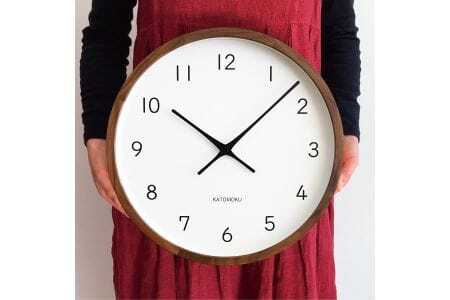KATOMOKU muku clock 木製掛け時計（ウォールナット）km-139WA