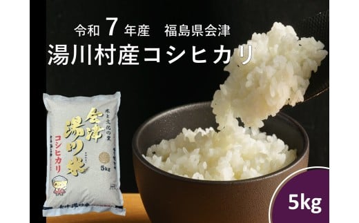 令和7年産湯川村産コシヒカリ　精米5㎏　R7.10月発送
