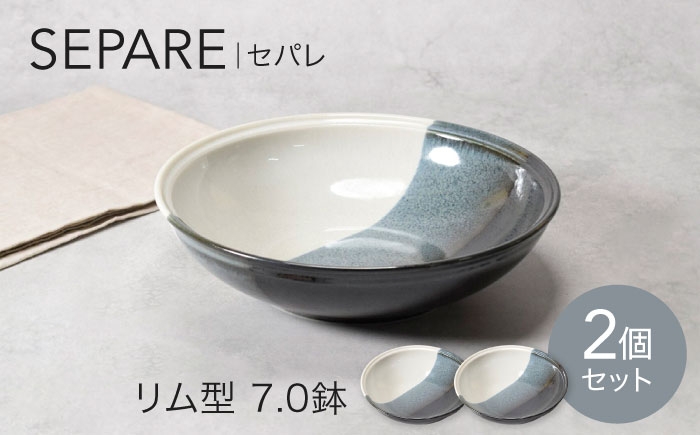 
                  【美濃焼】セパレ リム型 7.0鉢 2点セット【カネ定製陶】ボウル サラダボウル モダン [MEI255]
                