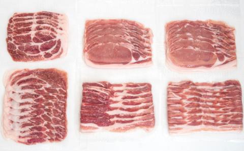 宮崎県産豚肉3種　しゃぶしゃぶ用とスライス詰合わせセット1.2ｋｇ（バラ・ロース・肩ロース）＜1.1-12＞