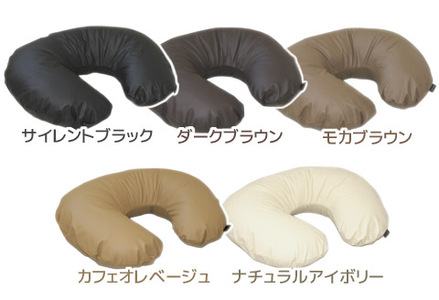 らくらくU字クッション　合皮レザー　スマホ枕　授乳クッション_ベージュ【G0589】