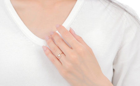 0.3CT ダイヤモンド　馬蹄　桜リング　R3986DI-R　ピンクゴールド【サイズ：9号～15号（0.5号刻み対応可）】