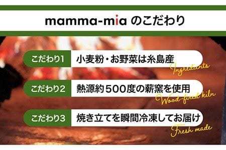 【全12回定期便】大地の恵み！糸島産の野菜をふんだんに使用した薪窯焼きピッツァ3枚セット 《糸島市》【mamma-mia】 [AUH017] ピザ 冷凍 ギフト セット 窯焼き 野菜 手作り イタリア