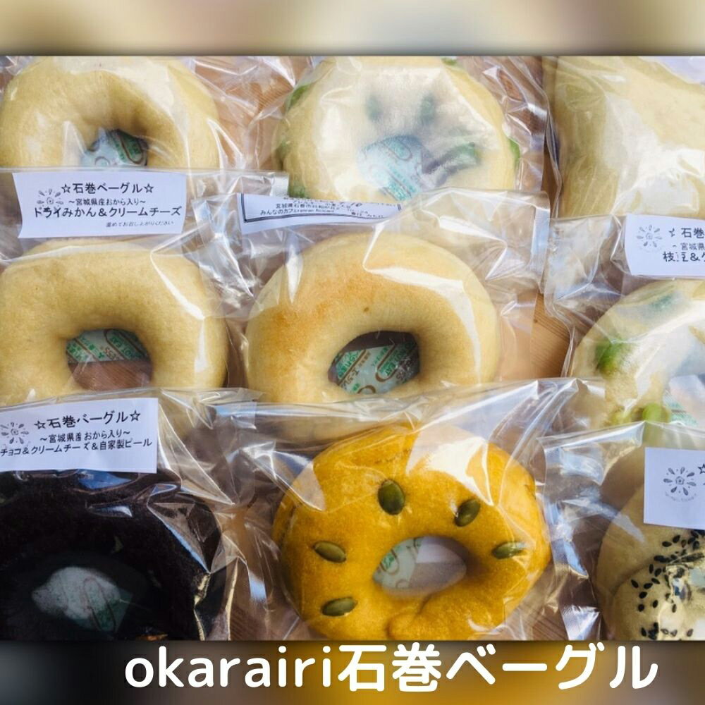 【ふるさと納税】ベーグル 低糖質 ヘルシーおからベーグル 9種 12個セット もちもちベーグル ＜石巻ベーグル＞ 詰め合わせ 冷凍 もっちり 無添加 天然酵母 国産原料 低カロリー 個包装 朝食 おやつ 宮城県 石巻市 ギフト お取り寄せ スイーツ お菓子 おやつ