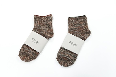 播州織靴下　Silk Noil Socks by ”SAYUU"（09-43） くつした 靴下 くつ下 播州織 織物 衣類 ファッション おしゃれ 服　Ｍサイズ（25～27cm）