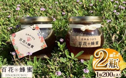 日本ミツバチの百花蜂蜜 2瓶 (200g入) | ハチミツ はちみつ ミツバチ 純度100％国産 無添加 栃木県 下野市