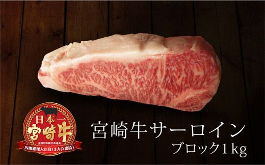 【ANA限定】宮崎牛 サーロインブロック 1kg≪肉質等級4等級≫