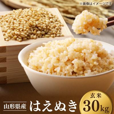 ふるさと納税 川西町 【先行予約】令和8年 山形県川西町産 米 はえぬき 玄米　30kg