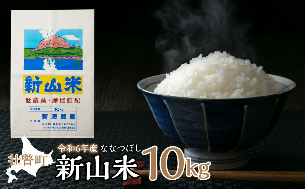 
【令和6年産 新米】新山米（ななつぼし）約10kg 【 ふるさと納税 人気 おすすめ ランキング 北海道 壮瞥 新米 米 白米 ななつぼし 甘い おにぎり おむすび こめ 贈り物 贈物 贈答 ギフト 大容量 詰合せ セット 北海道 壮瞥町 送料無料 】 SBTC006
