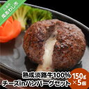 【ふるさと納税】熟成淡路牛100%チーズinハンバーグセット（150g×5個セット）