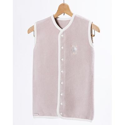 ふるさと納税 泉大津市 綿毛布スリーパー(Mサイズ)　2way仕様で暖か　ベージュピンク×ホワイト　綿100%