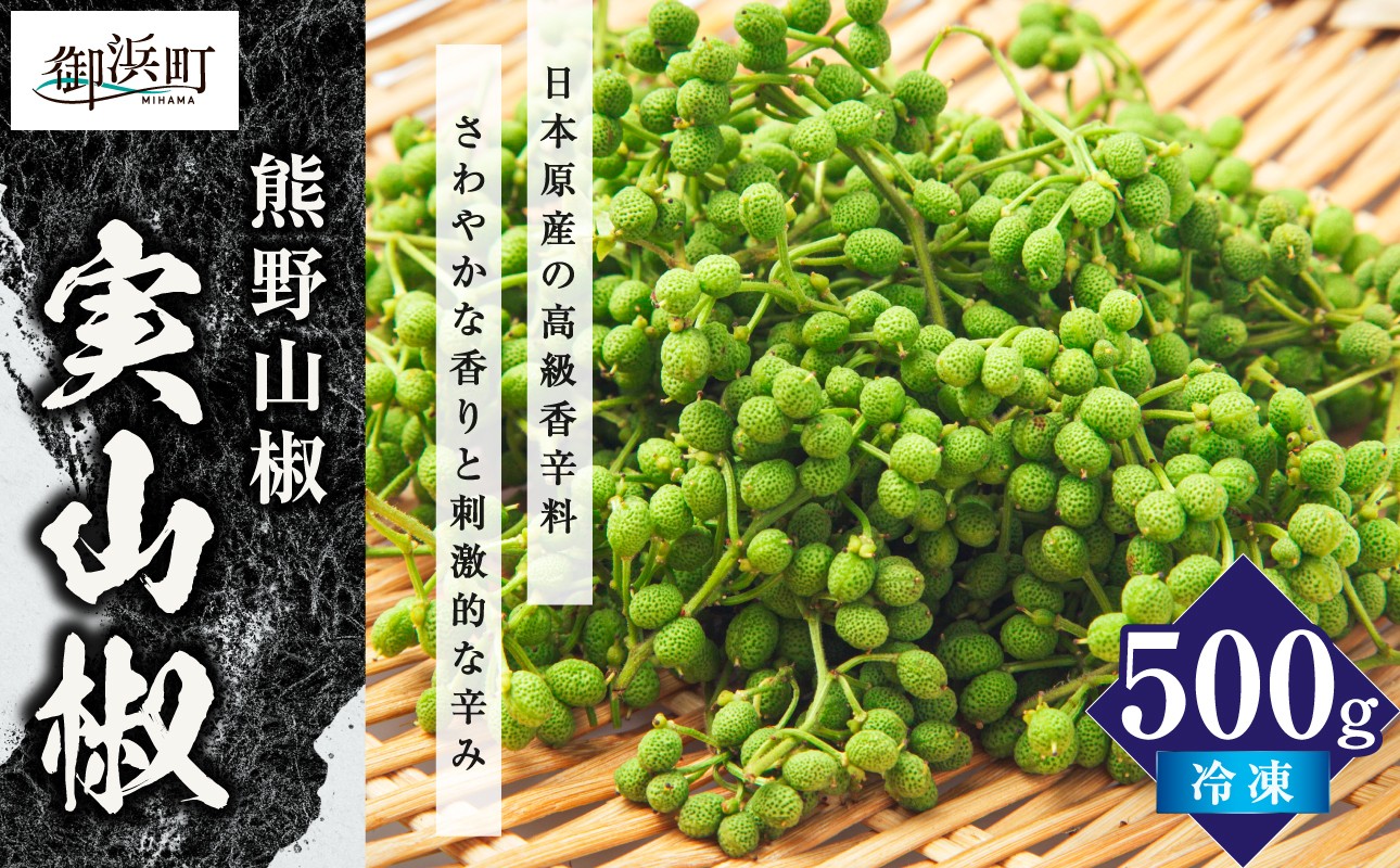 
                  【国産】実山椒 500g 【 熊野山椒 実山椒 冷凍 調味料 香辛料 香りづけ 薬味 文恵丸水産 三重県 御浜町  】 
                