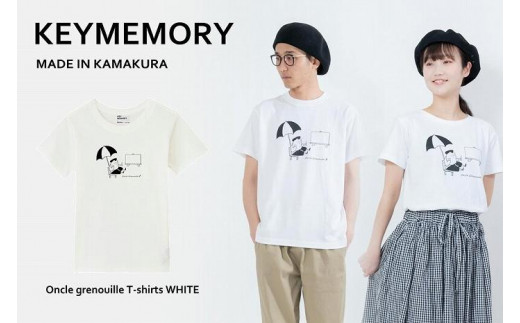 《0》【KEYMEMORY鎌倉】GrenouilleイラストTシャツ WHITE
