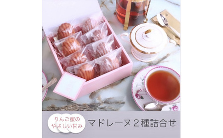 信州りんご蜜を使用したマドレーヌ２種類詰合せ（8個）| マドレーヌ 焼き菓子 詰合せ ギフト スイーツ りんご蜜 はちみつ 蜂蜜 フランス菓子 塩尻市 長野県