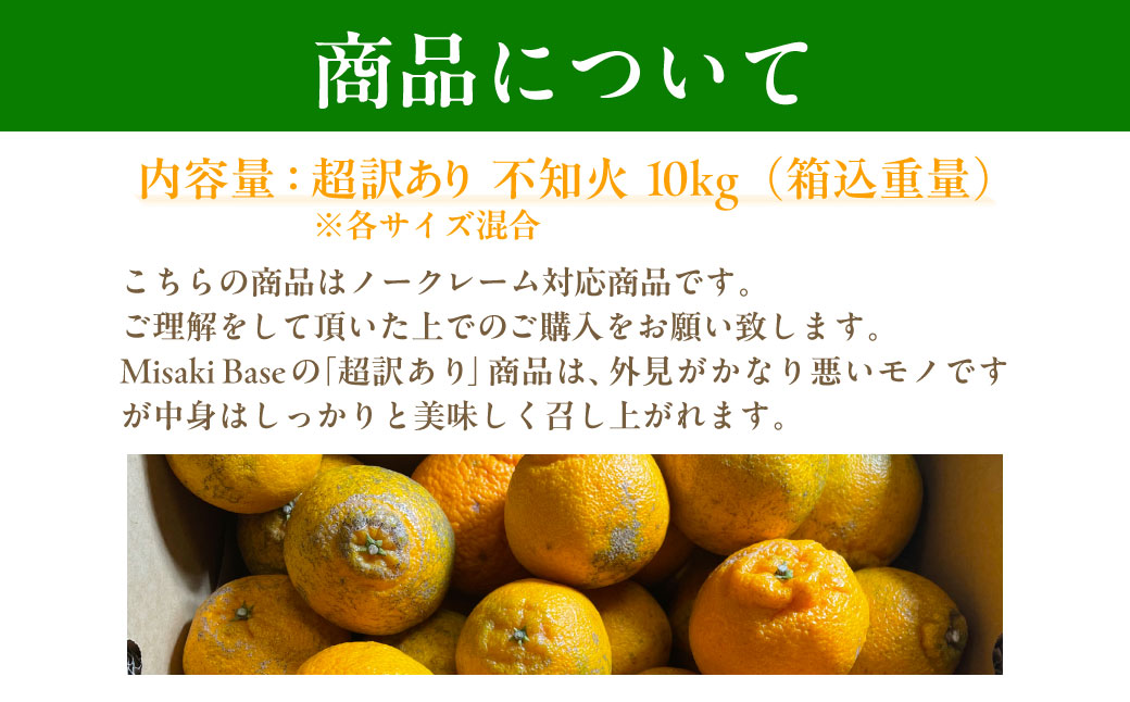 【先行受付】【※超訳あり】不知火（しらぬい） 10kg ※離島への配送不可 （2026年2月中旬より順次発送） IKTAB006 