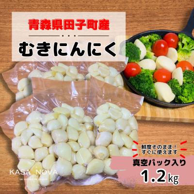 【ふるさと納税】【農家直送】青森県田子町産むきにんにく　1.2kg（200g×6袋）　野菜・薬味　お届け：10月20日〜3月31日まで