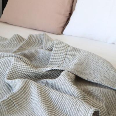 ふるさと納税 泉佐野市 【コットンリネン】泉州南部織 ハニカムワッフル織 シングルケット(グレー)030D166 |  | 02