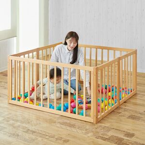 木製折りたたみベビーサークル ナチュラル｜カトージ KATOJI ブランド ベビー用品 ベビーサークル安全柵 家具 子育て 子ども 子供 赤ちゃん [0575]